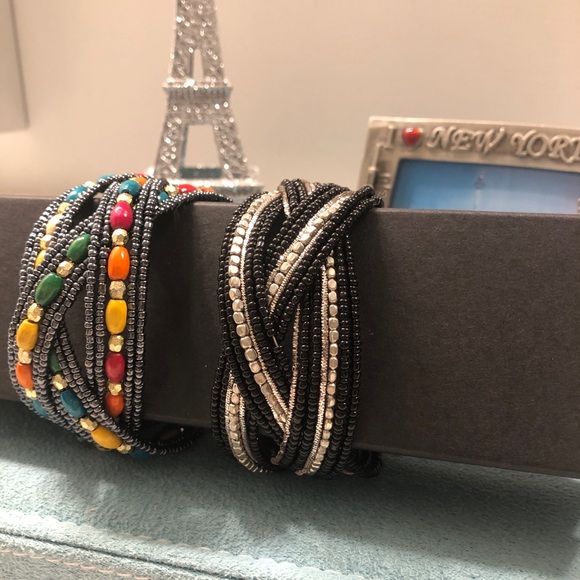 Bundle of 2 - Cuff-style Beaded Bracelets - Picture 3 of 7